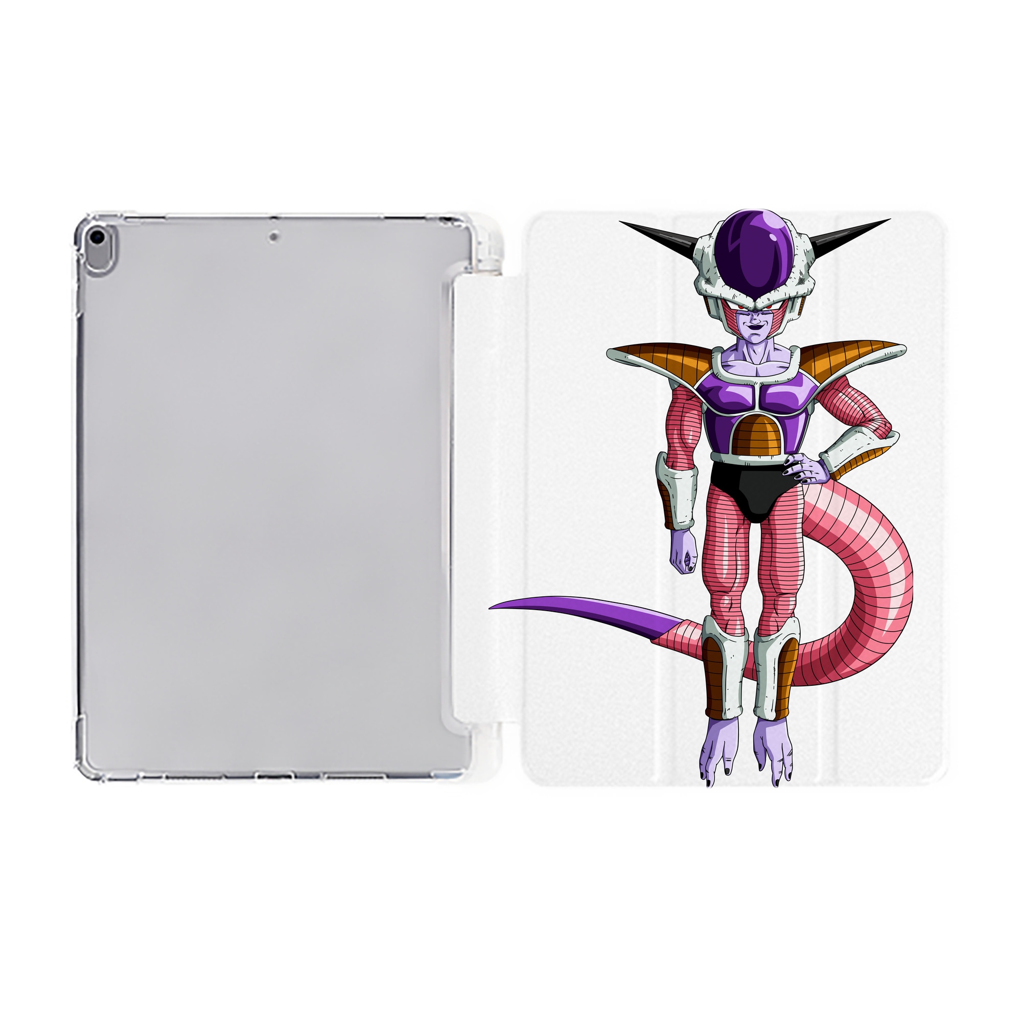 （画像用） ドラゴンボール フリーザ DRAGON BALL Frieza IPad ケース ペン収納付き 三つ折りスタンド PUレザー×シリコン 対応機種9.5/10.5/10.9インチ